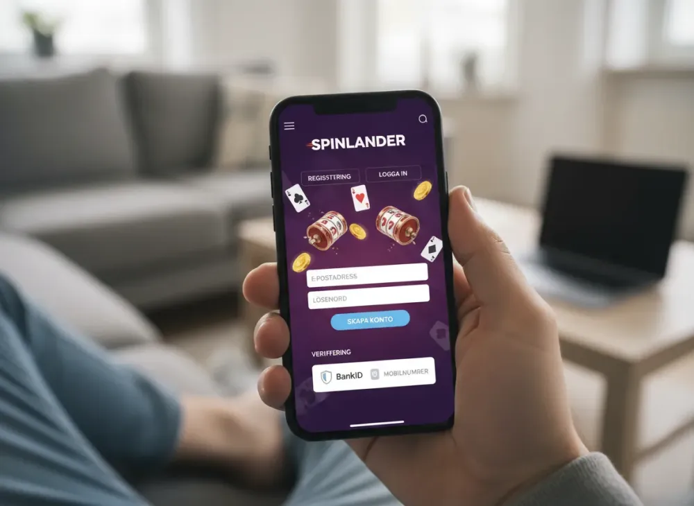 Spinlander registrering guide för konto och verifiering